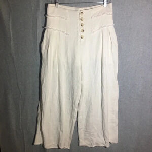 Womens Fate Pants Boho Contemporary Beachy Coastal Cottage Core Lagenlook Linen